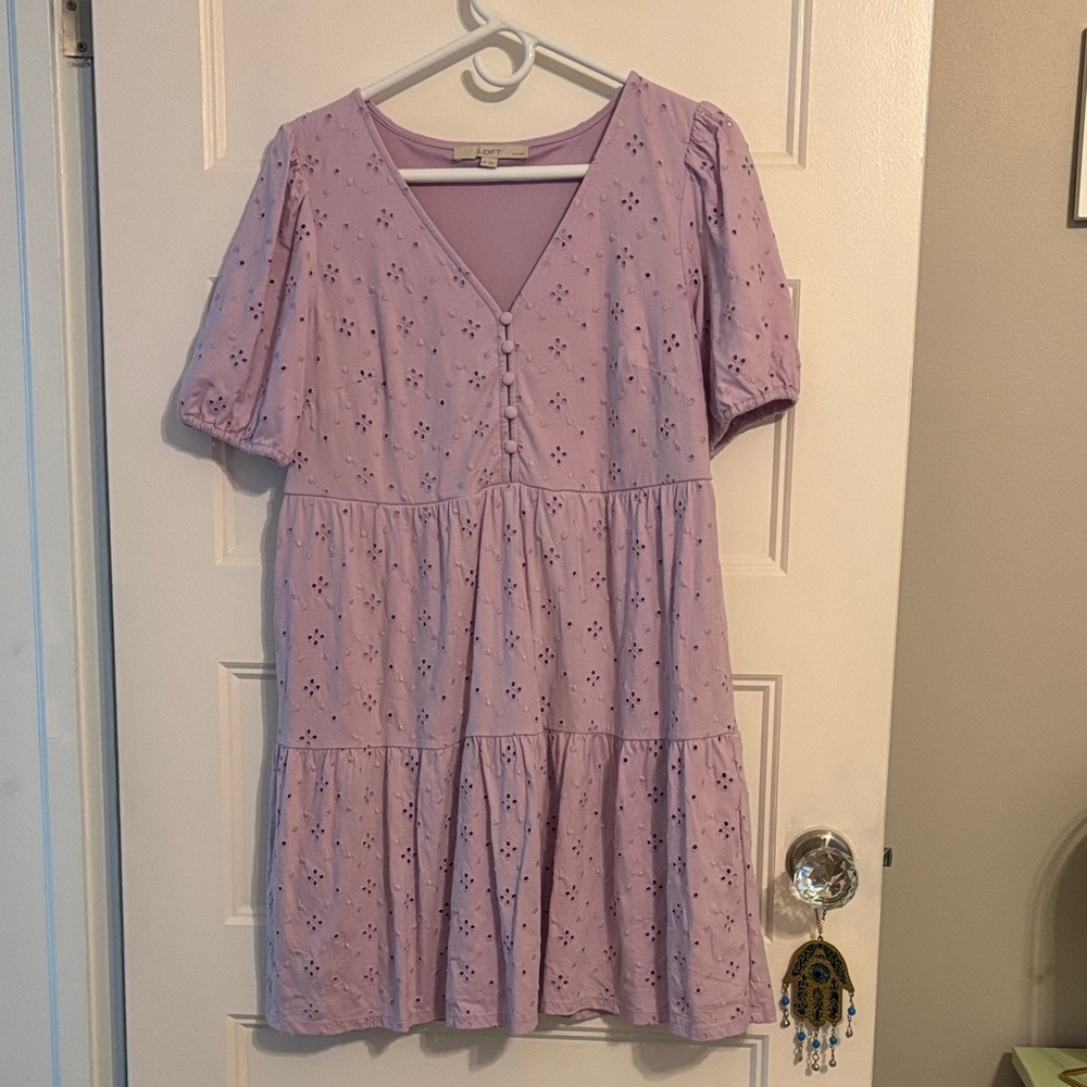 NWOT Loft eyelet swing dress - size small petite